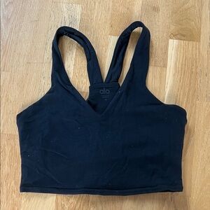 ALO Yoga Black V-Neck Sports Bra